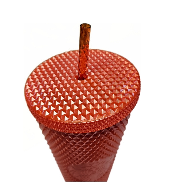 Starbucks Orange Pearl Studded Tumbler Cold Cup Venti 24oz 2022 - Picture 4 of 6
